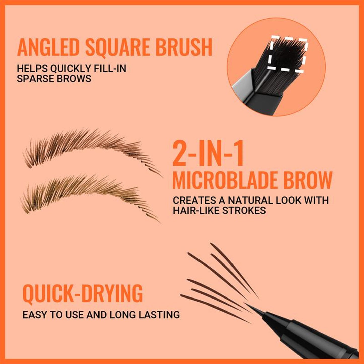 Waterproof, sweat-proof and non-staining eyebrow pencil for both ends