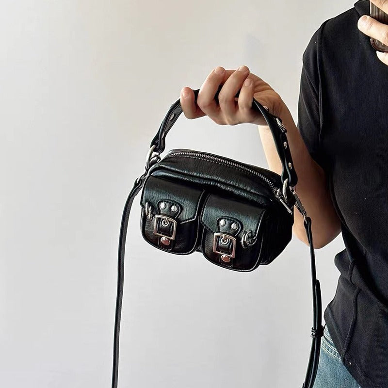 Hot girl motorcycle camera small square bag