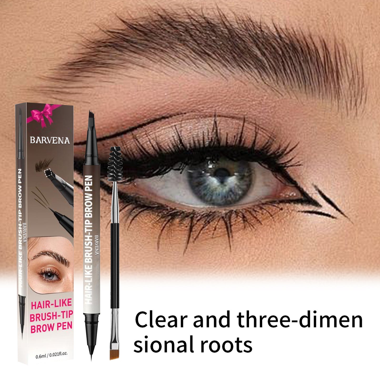Waterproof, sweat-proof and non-staining eyebrow pencil for both ends
