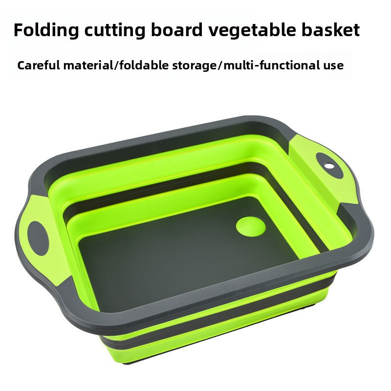 Folding cutting board and fruit basket