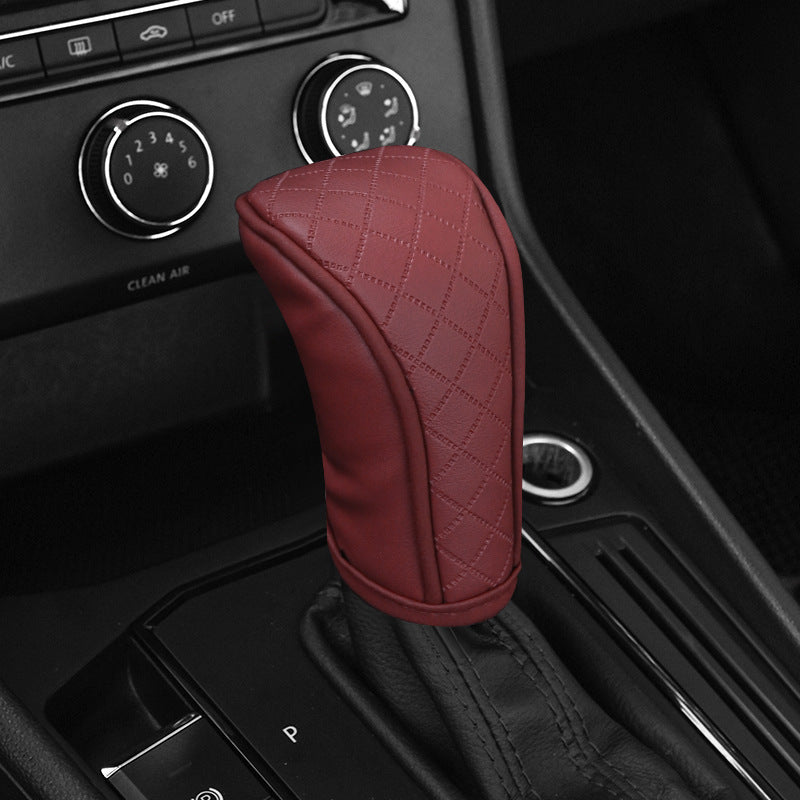 Car Perforated Breathable Cowhide Gear Sleeve