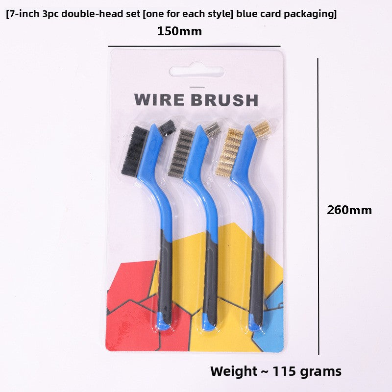 Nine-horse 3pc Double-head set of wire brushes
