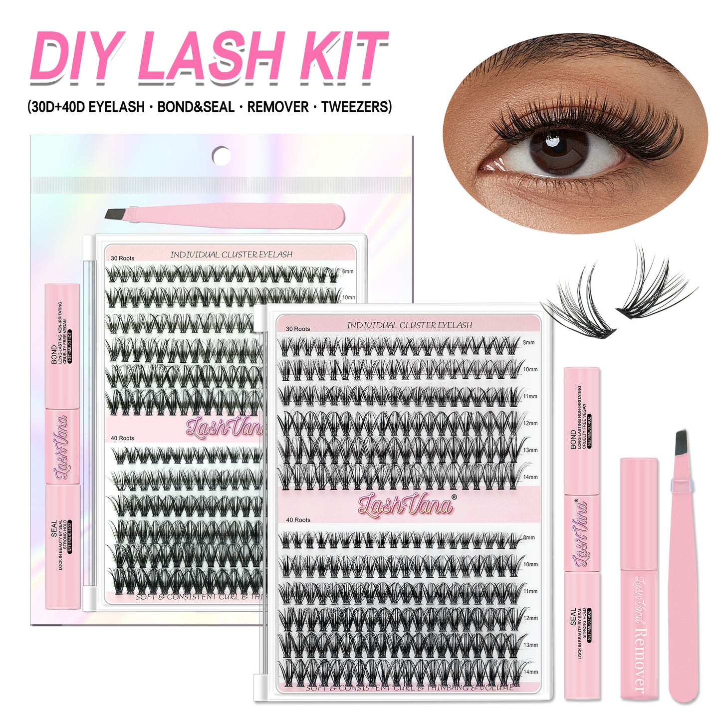 Segmented Self-Grafting False Eyelashes Set