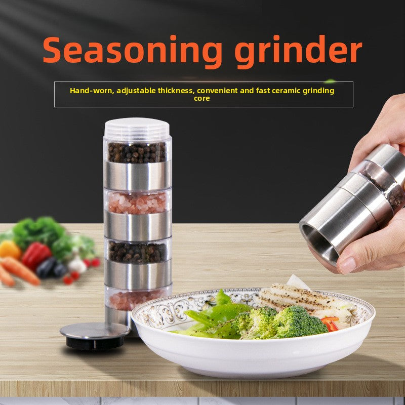 Stainless steel pepper grinder