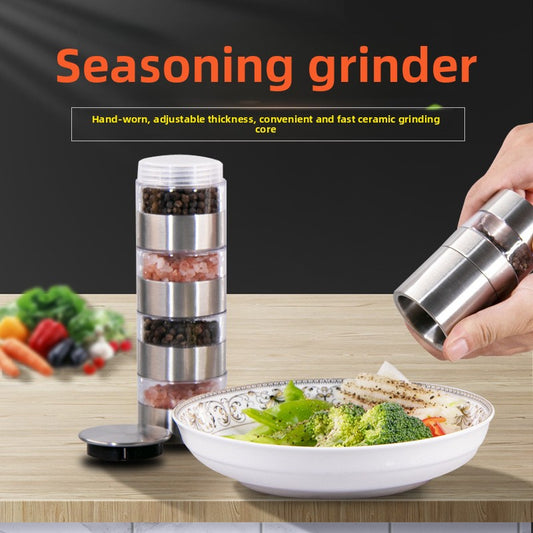Stainless steel pepper grinder