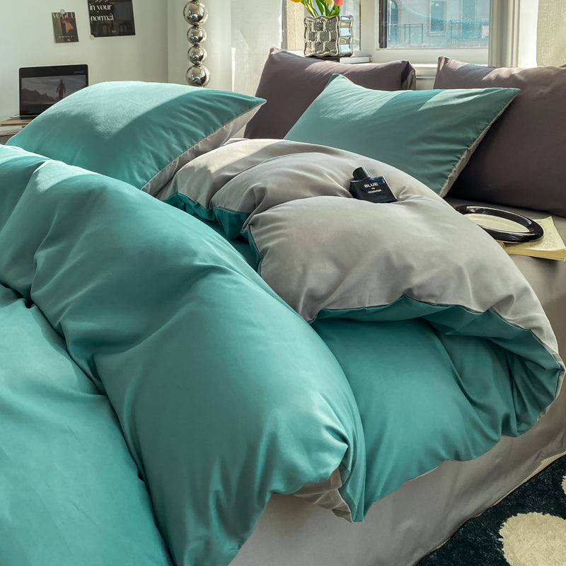 4-piece bedding set, pure cotton bed sheet and duvet cover
