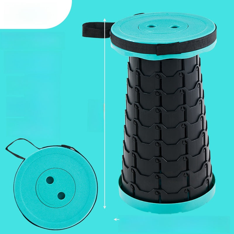 Portable telescopic folding stool