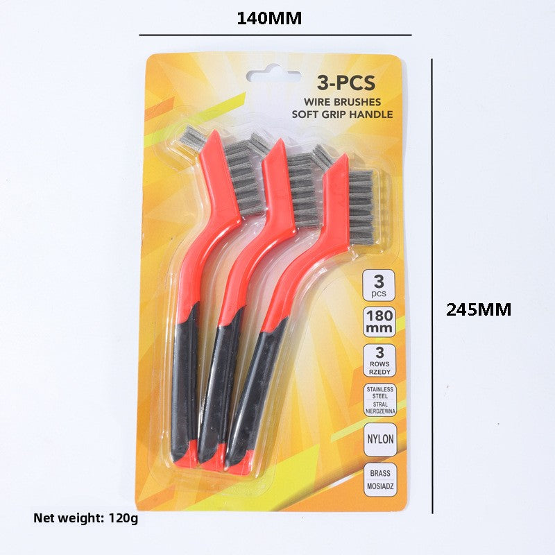 Nine-horse 3pc Double-head set of wire brushes