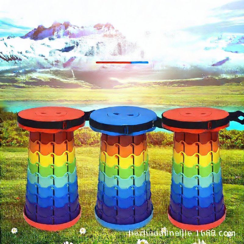 Portable telescopic folding stool