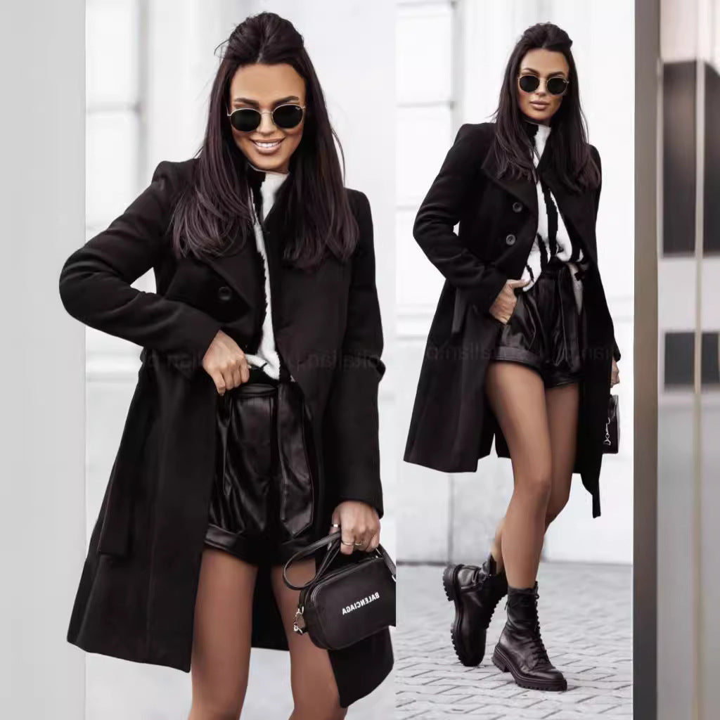 Mid-length wool coat