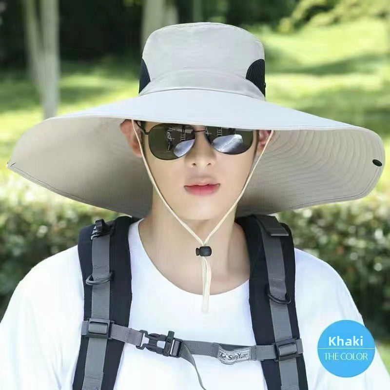 A 15CM wide-brim hat for men's outdoor use