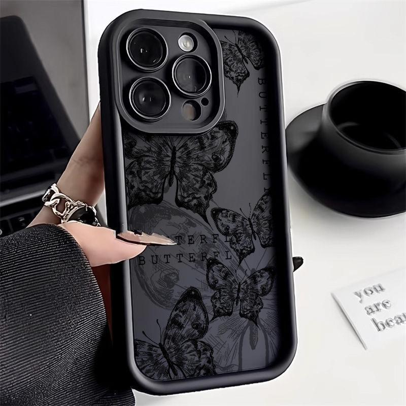 Retro Butterfly Transparent Shockproof Phone Case