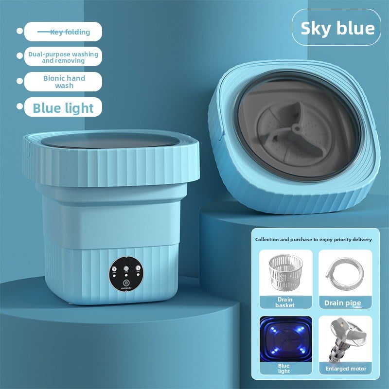 Folding washing machine portable automatic dormitory travel essential mini underwear socks washing machine