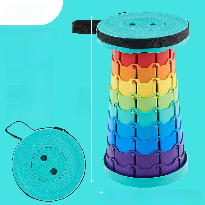 Portable telescopic folding stool
