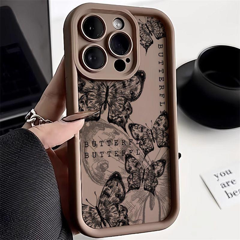 Retro Butterfly Transparent Shockproof Phone Case