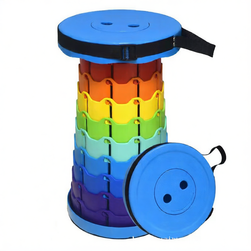Portable telescopic folding stool