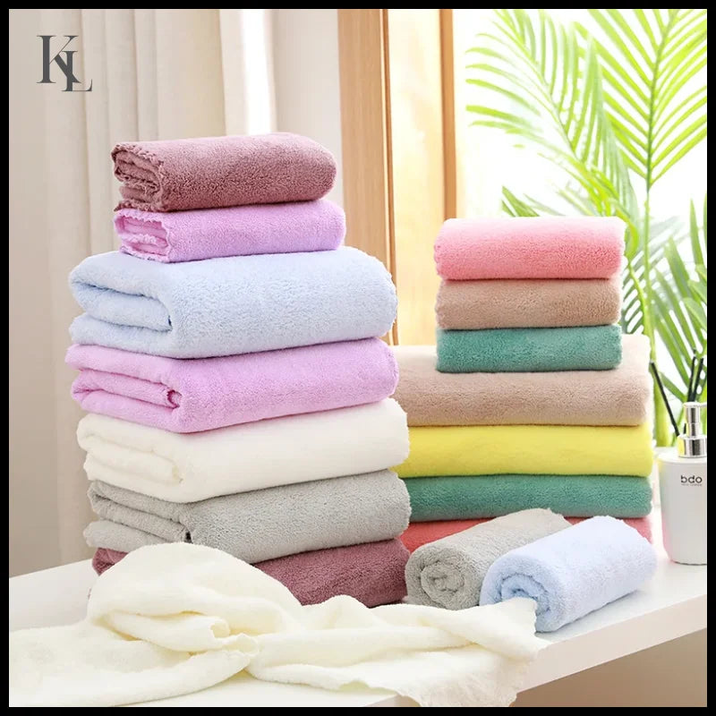 2PC Bath Towels Set Super Soft Highly Absorbent Quick-drying