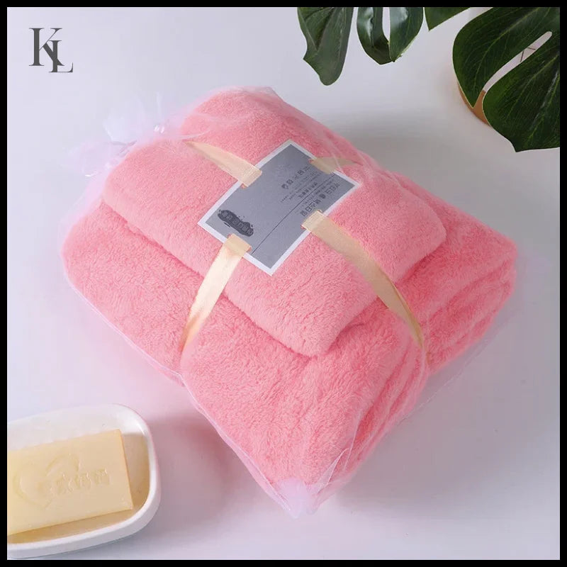 2PC Bath Towels Set Super Soft Highly Absorbent Quick-drying