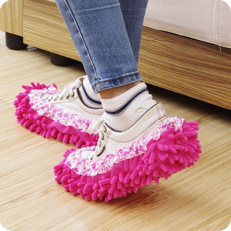 Floor mopping slippers are detachable and washable for cleaning the floor