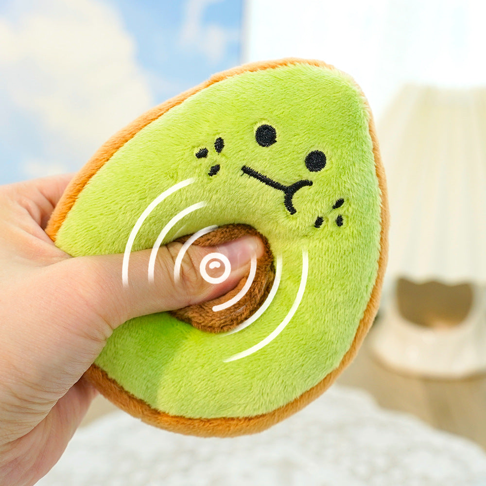 Pet plush avocado toy