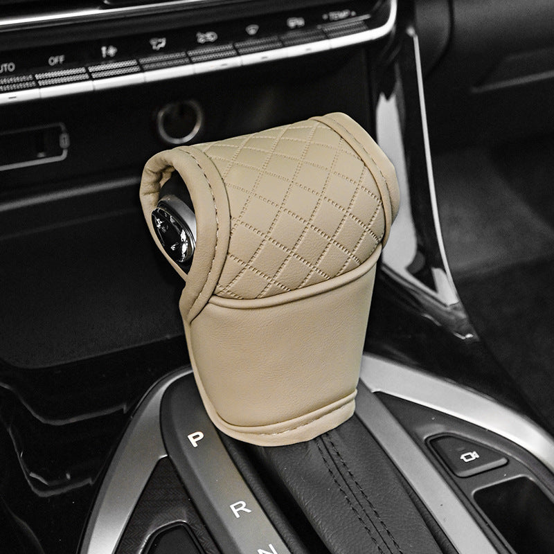 Car Perforated Breathable Cowhide Gear Sleeve