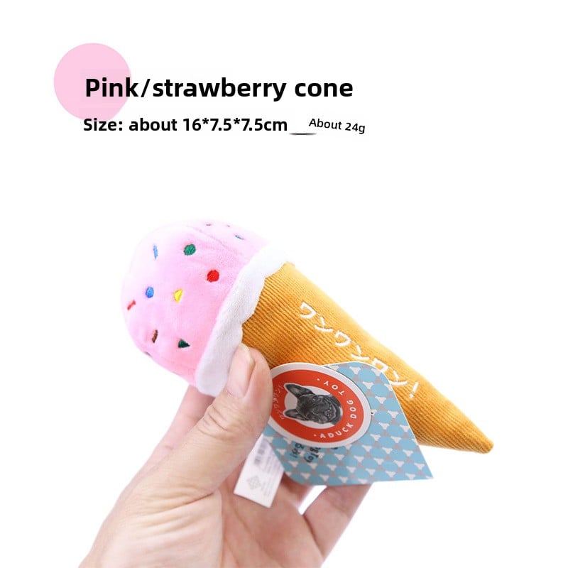 Dog pet toys, shrimp sausages, cheese pizza ice cream cones, training dog toys