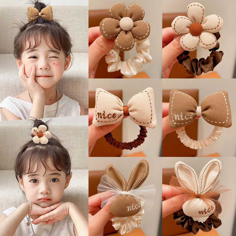 Children's milk coffee-colored flower headband