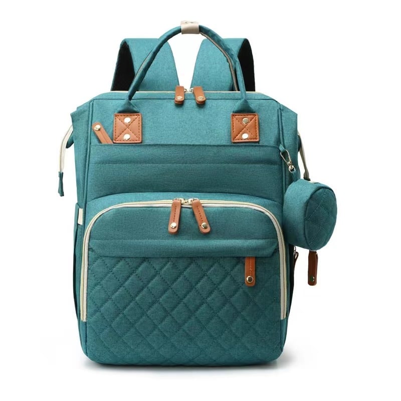 Lightweight Mommy Backpack with Foldable Baby Bed Stroller Compatible Large Capacity Diaper Bag