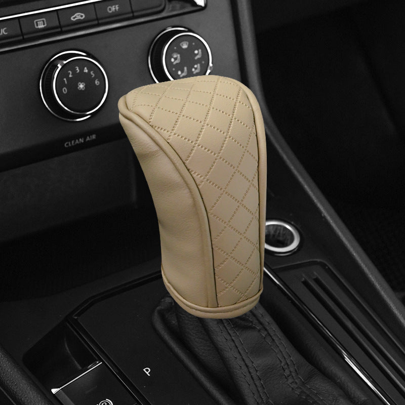 Car Perforated Breathable Cowhide Gear Sleeve