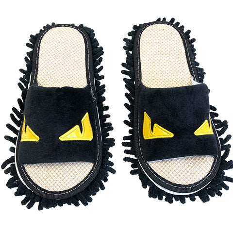 Flower-patterned wooden floor lazy person mopping and mopping slippers