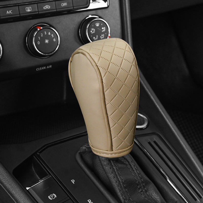 Car Perforated Breathable Cowhide Gear Sleeve