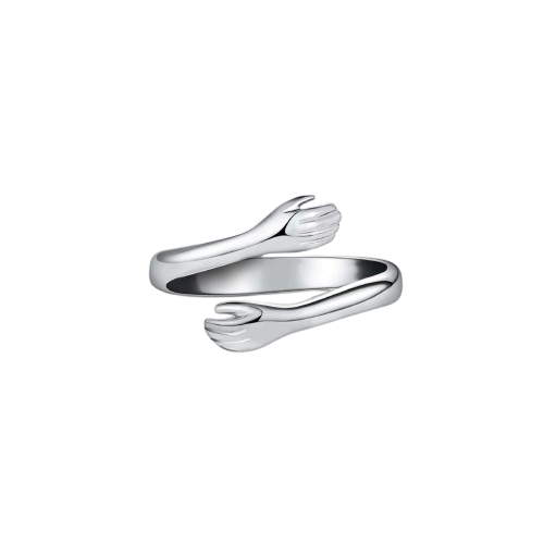 Alloy Simple Hands Hug Ring Opening Adjustable Jewelry