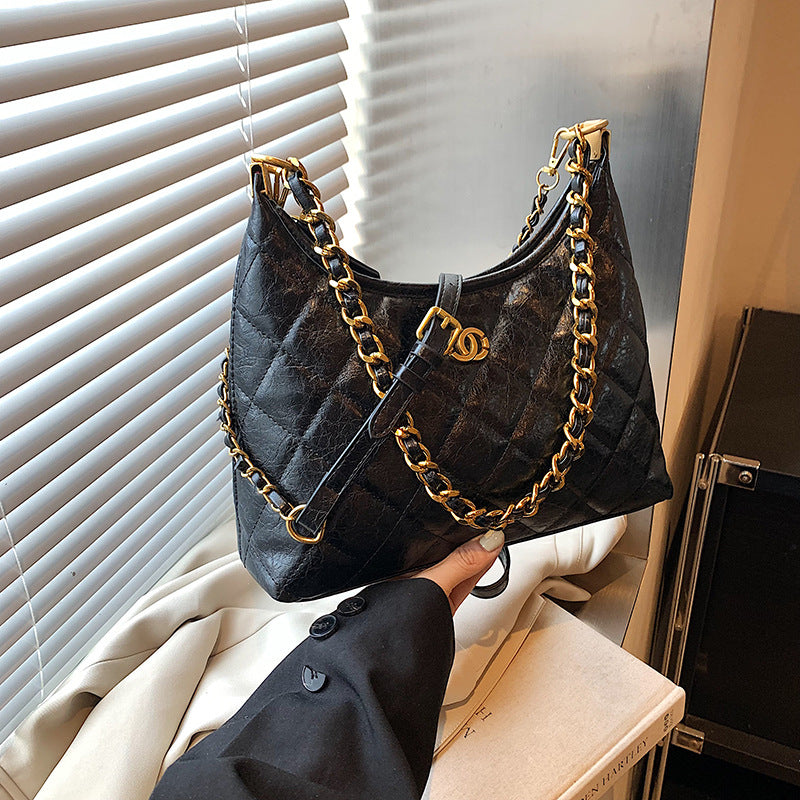 High-end sophisticated single shoulder crossbody bag