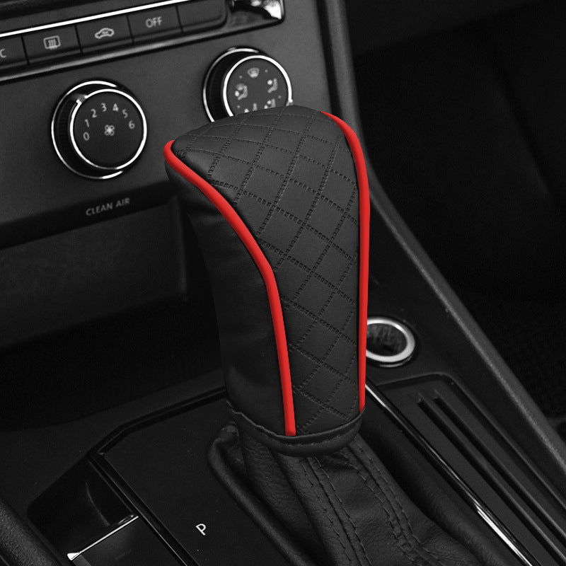 Car Perforated Breathable Cowhide Gear Sleeve