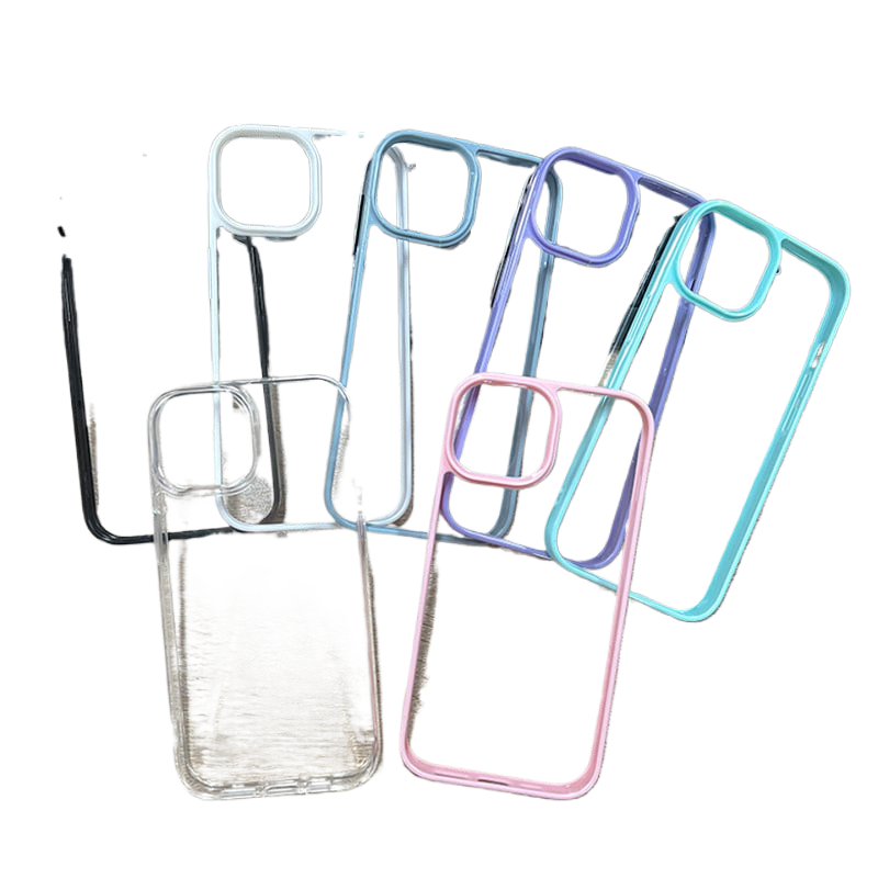 DIY Drop Gel & Cream Glue Transparent Phone Case for iPhone 11 - 16 Pro Max Acrylic Color framed Transparent TPU Shell