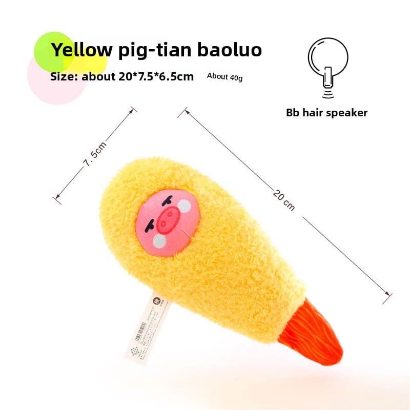Dog pet toys, shrimp sausages, cheese pizza ice cream cones, training dog toys
