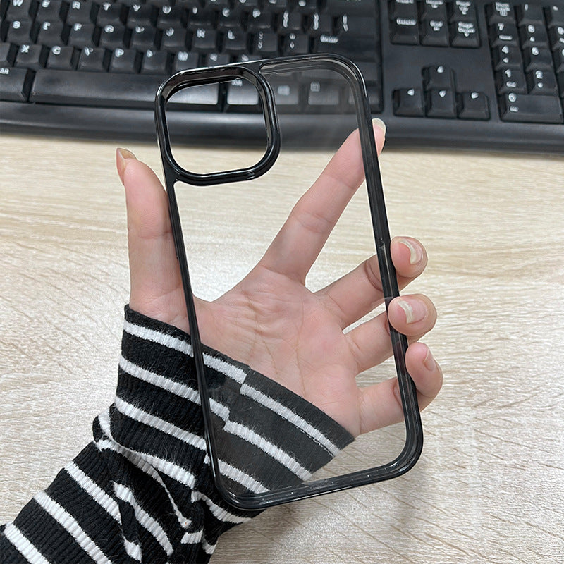 DIY Drop Gel & Cream Glue Transparent Phone Case for iPhone 11 - 16 Pro Max Acrylic Color framed Transparent TPU Shell