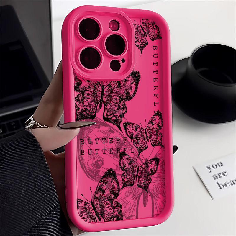Retro Butterfly Transparent Shockproof Phone Case