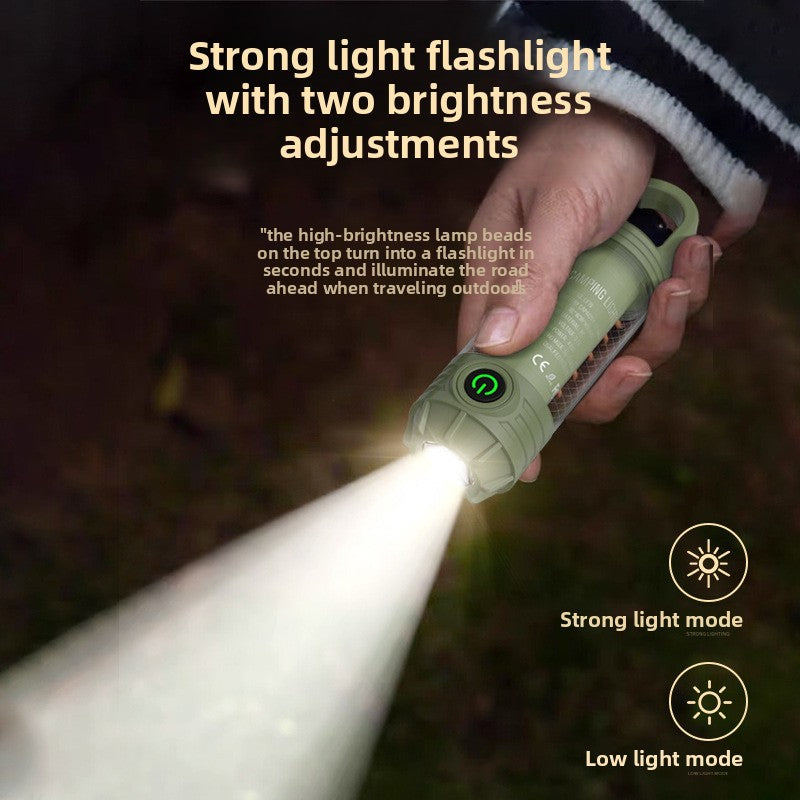 New three-color LED retro camping lamp