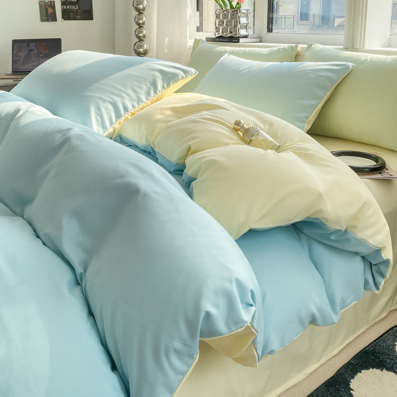 4-piece bedding set, pure cotton bed sheet and duvet cover