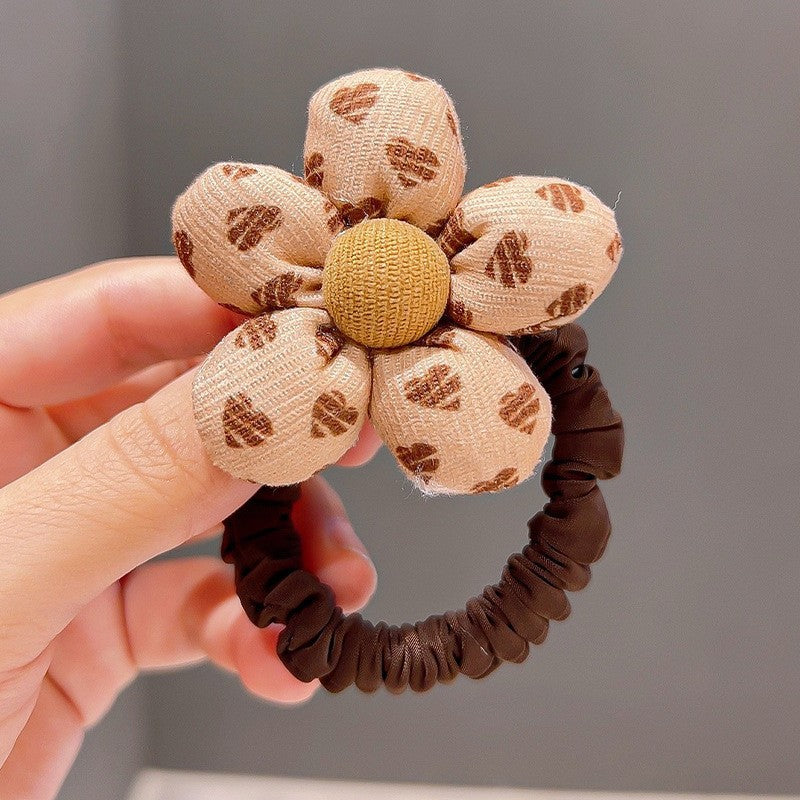 Children's milk coffee-colored flower headband