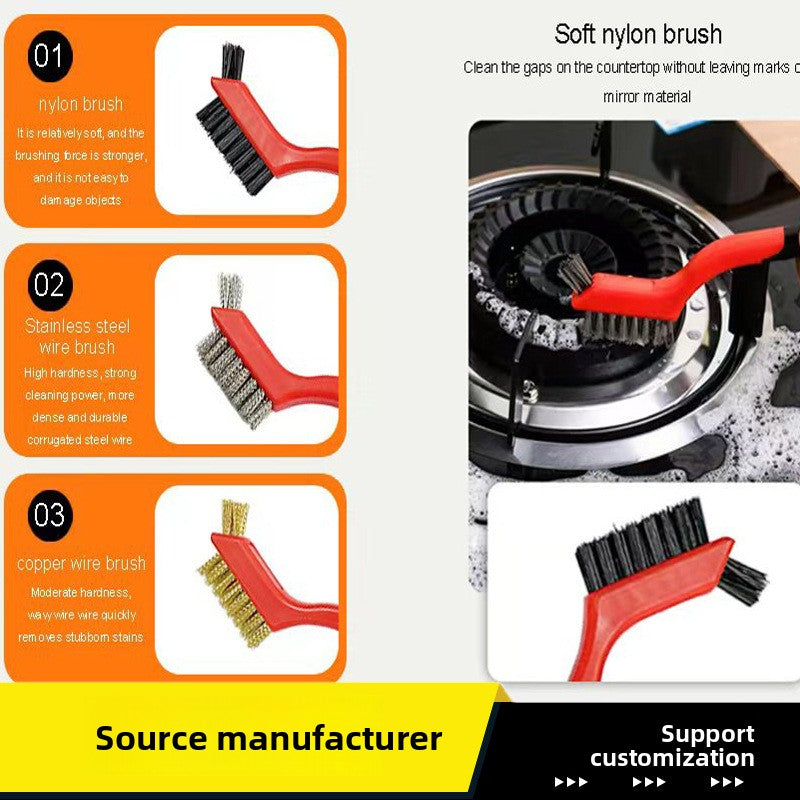 Nine-horse 3pc Double-head set of wire brushes