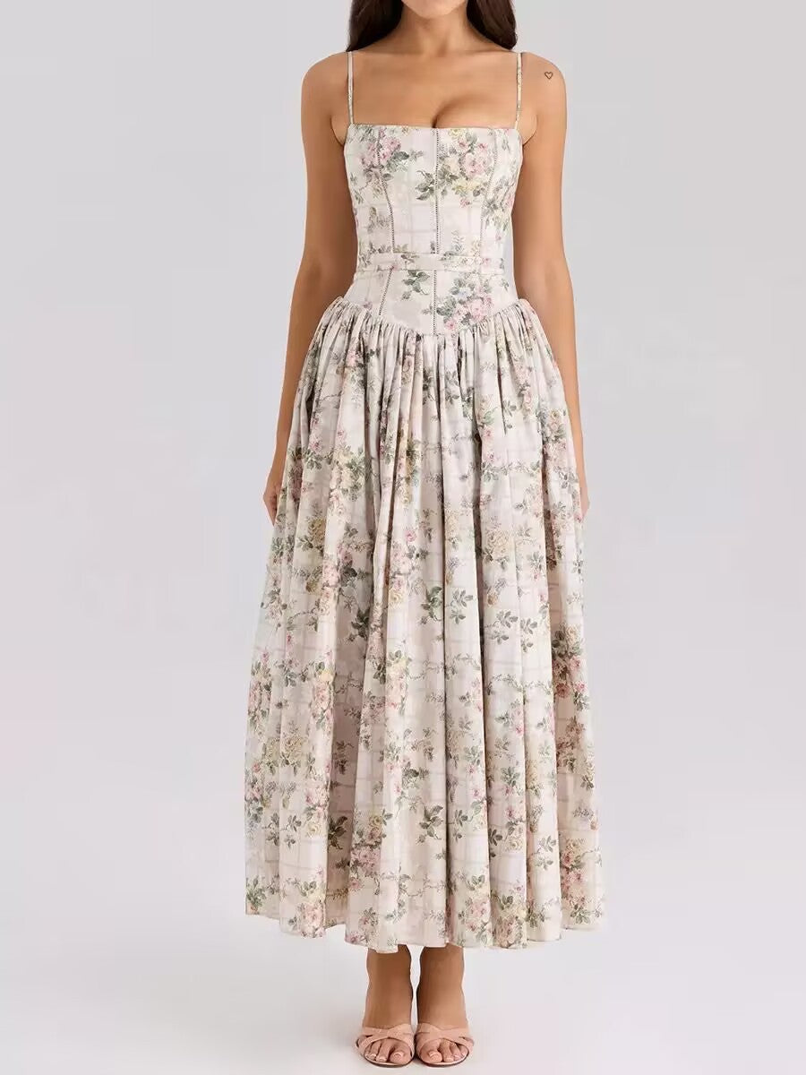 2024 Fairy Elegant Fashion High-end Sense French Sling Gentle Style Dress Slimming Floral Sling Dress