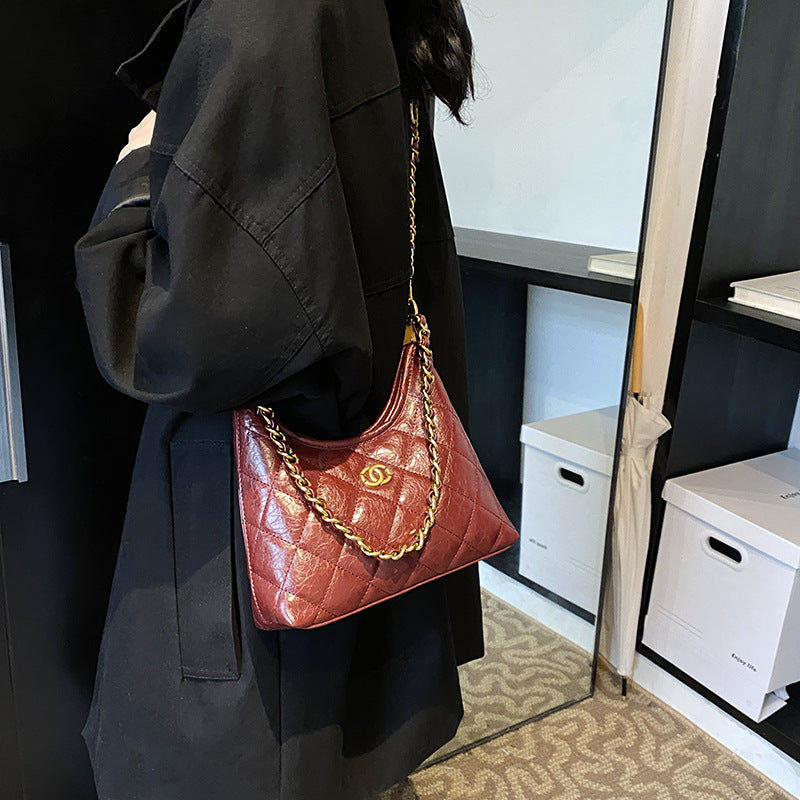 High-end sophisticated single shoulder crossbody bag