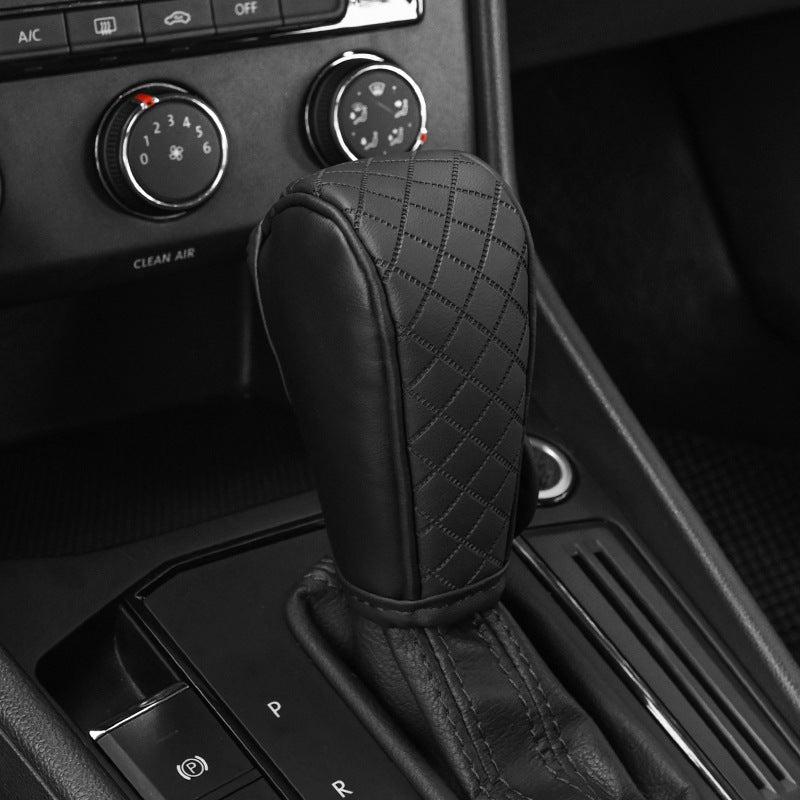 Car Perforated Breathable Cowhide Gear Sleeve