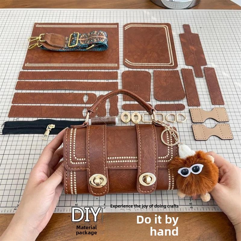 Vintage Handmade Woven Bag Women's Autumn and Winter Homemade diy Material Bag Shoulder Crossbody Bag for Girlfriend