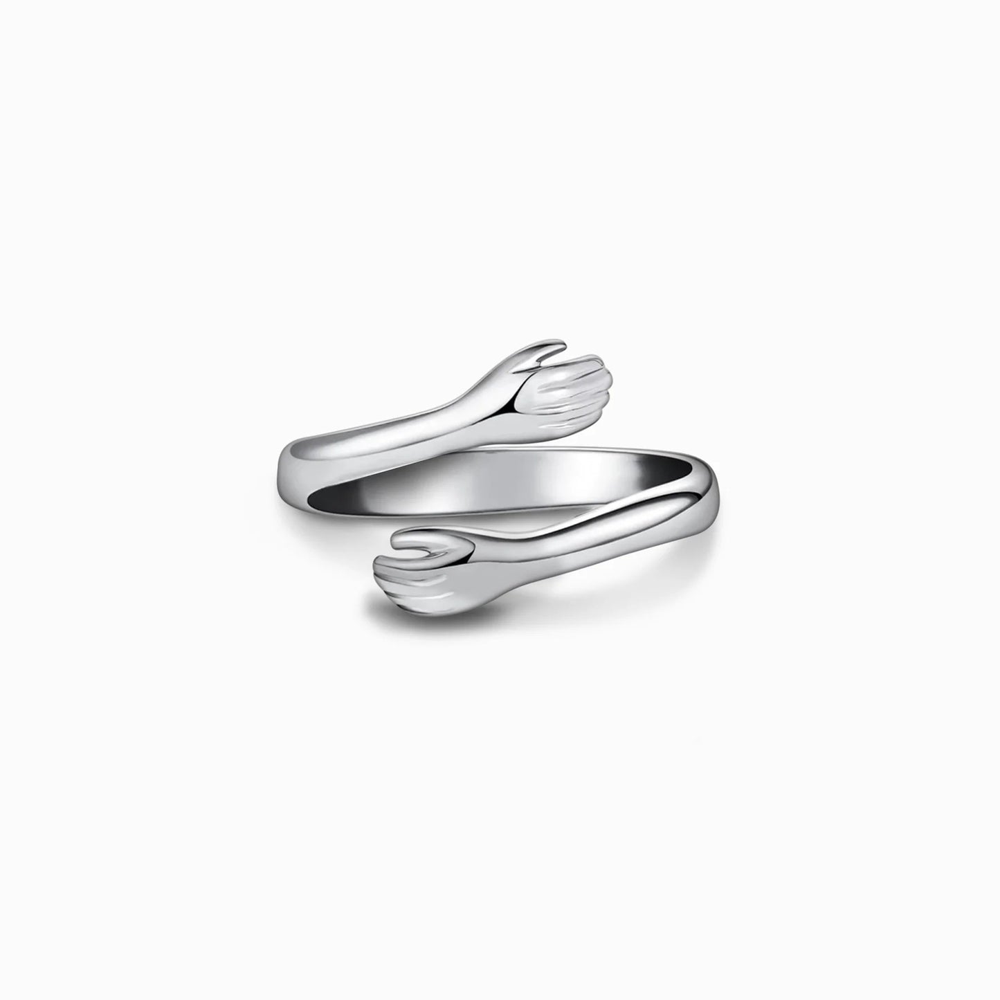 Alloy Simple Hands Hug Ring Opening Adjustable Jewelry