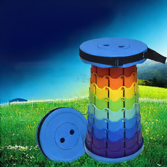 Portable telescopic folding stool