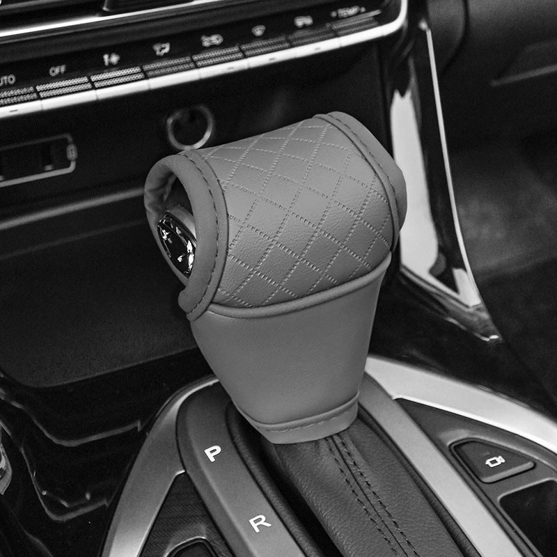 Car Perforated Breathable Cowhide Gear Sleeve