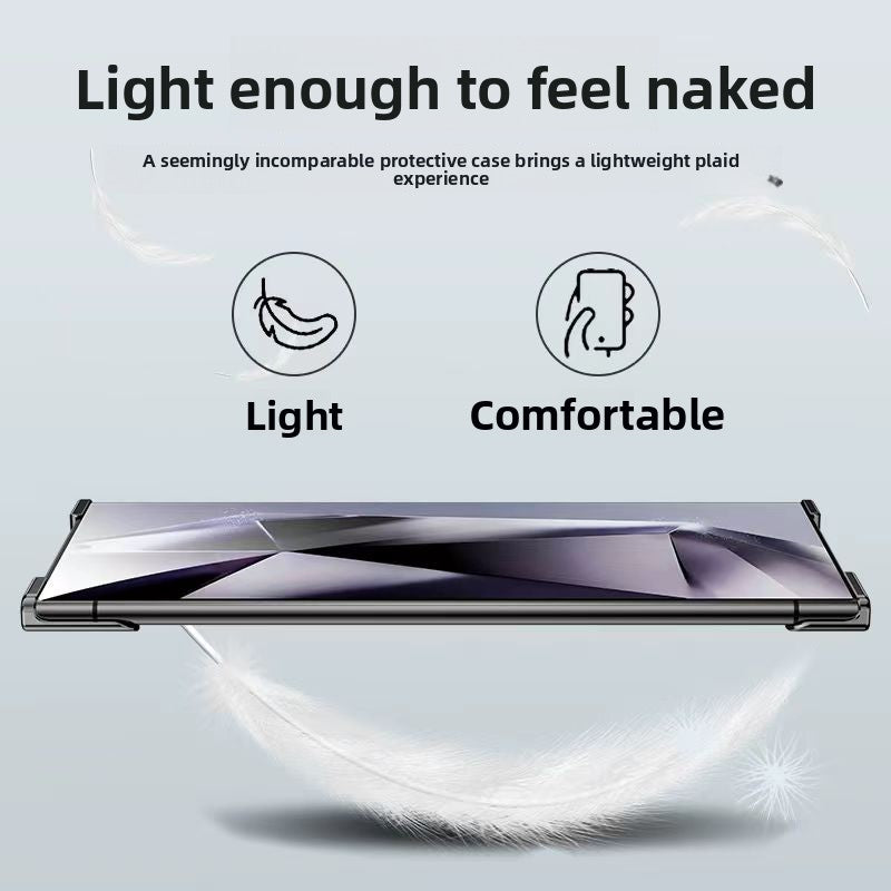 Frameless metal irregular four-corner anti-drop protective case